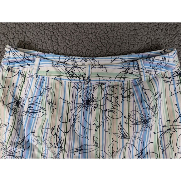 Tehama by Nancy Haley Skort Blue Floral Print Pockets Golf Size 4 Stretch - Picture 4 of 14
